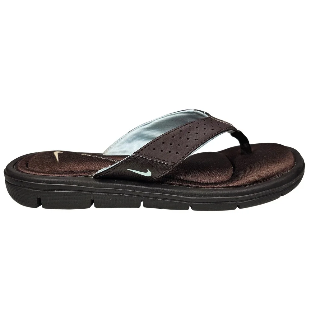 Nike Comfort Footbed Womens 8 Brown Flip Flop Thong Athletic Sandal 364925-241